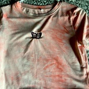 SHIEN Pink tie-dye crop top / Size S in women’s